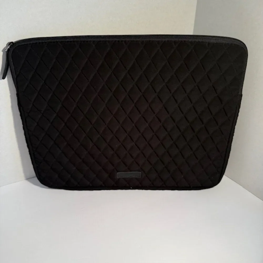 Vera Bradley Classic Black Quilted Padded Laptop Sleeve Case 15 x 12 inches